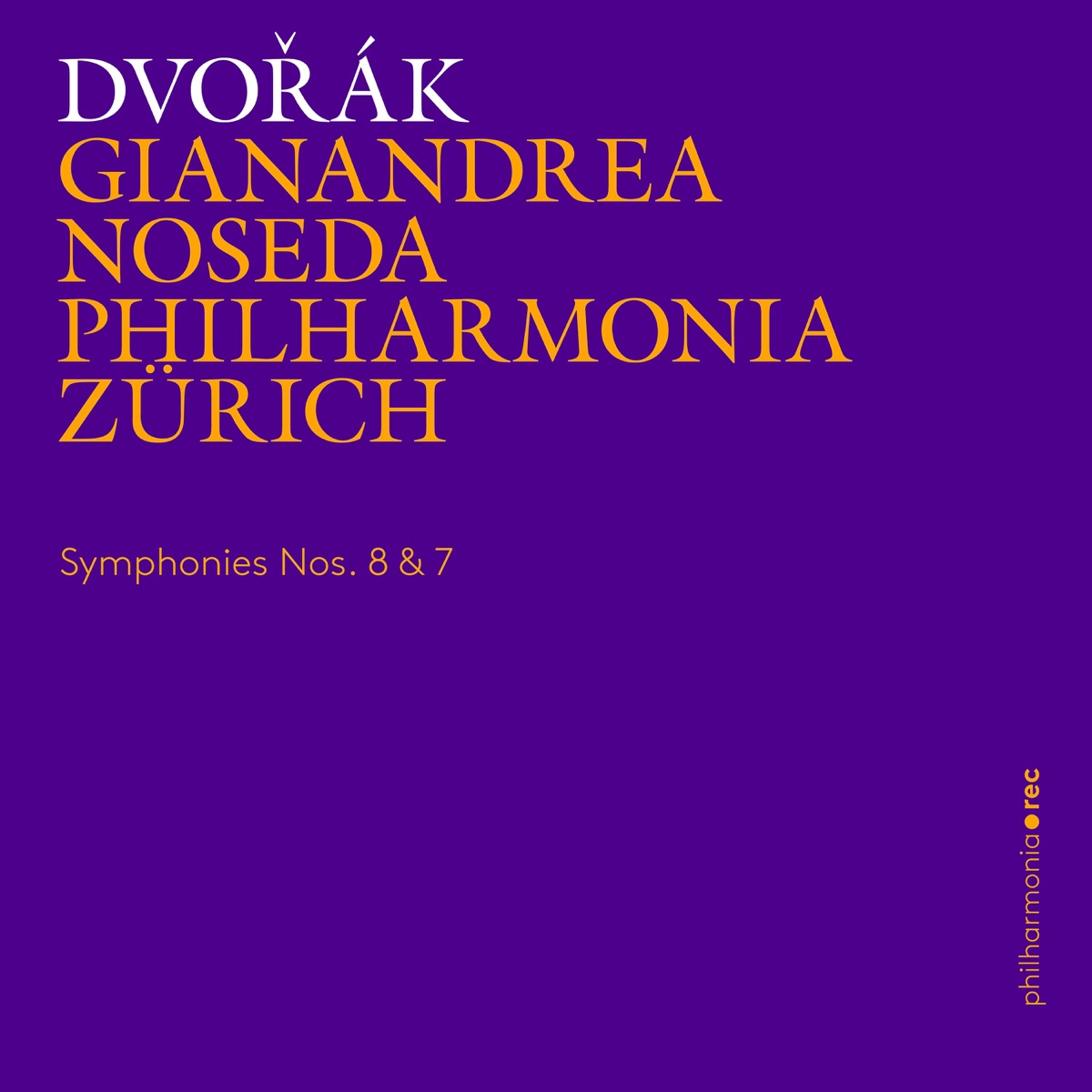 Symphonies Nos. 8 & 7 by Philharmonia Zürich & Gianandrea Noseda album cover
