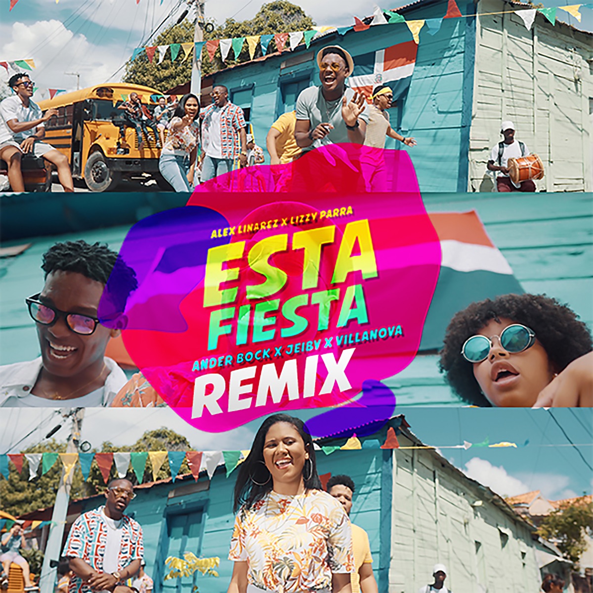Esta Fiesta (Remix) [feat. Jeiby & Villanova] - Single by Alex Linares, Lizzy Parra & Ander Bock album cover