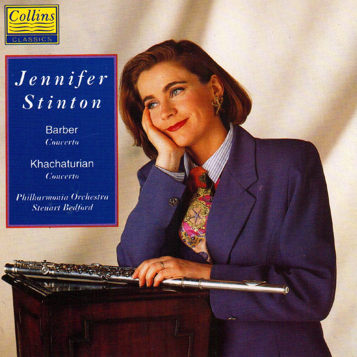 Barber & Khachaturian: Concertos by Jennifer Stinton, Steuart Bedford & Philharmonia Orchestra album cover