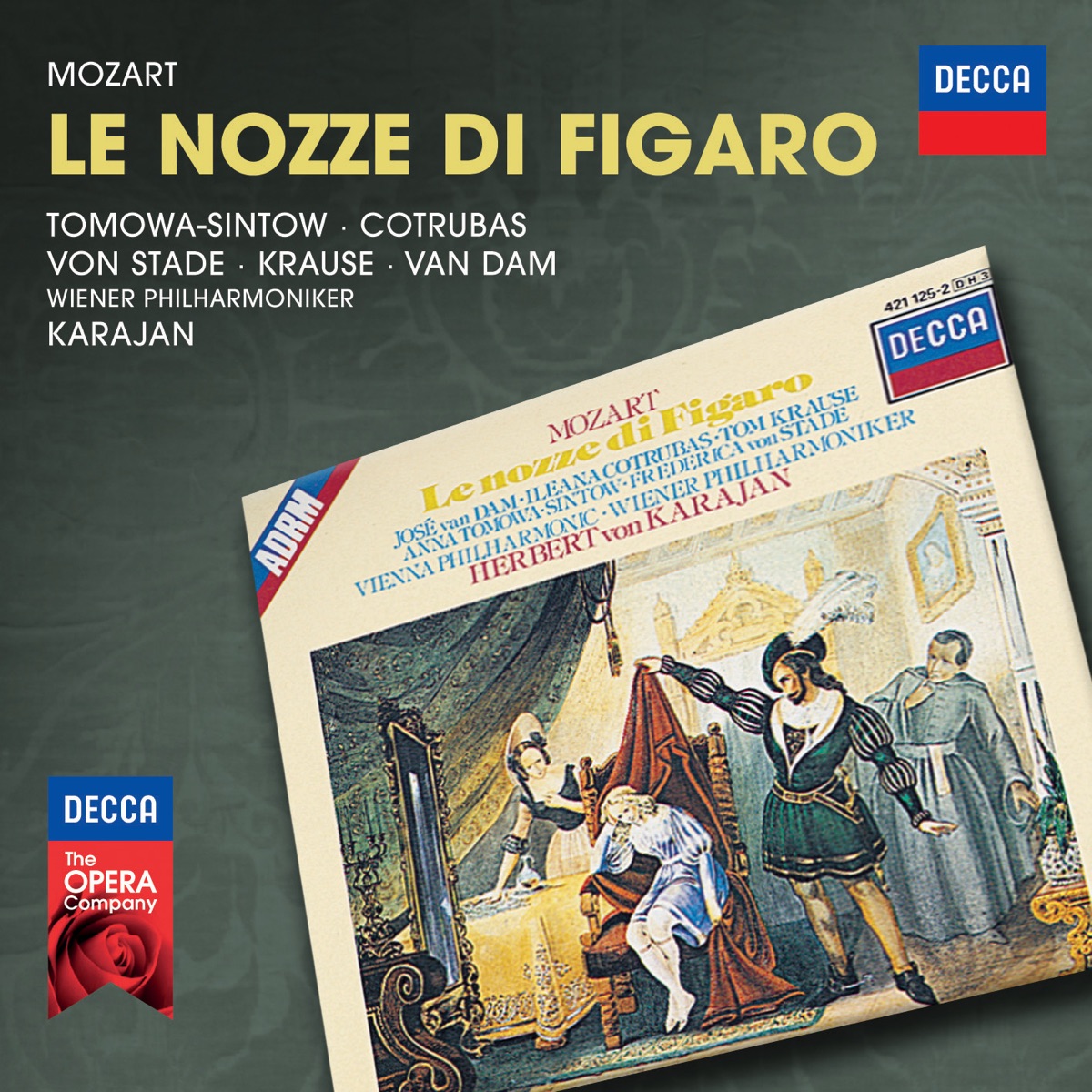 Mozart: Le nozze di Figaro by Anna Tomowa-Sintow, Ileana Cotrubas, Frederica von Stade, Tom Krause, José Van Dam, Vienna Philharmonic & Herbert von Karajan album cover