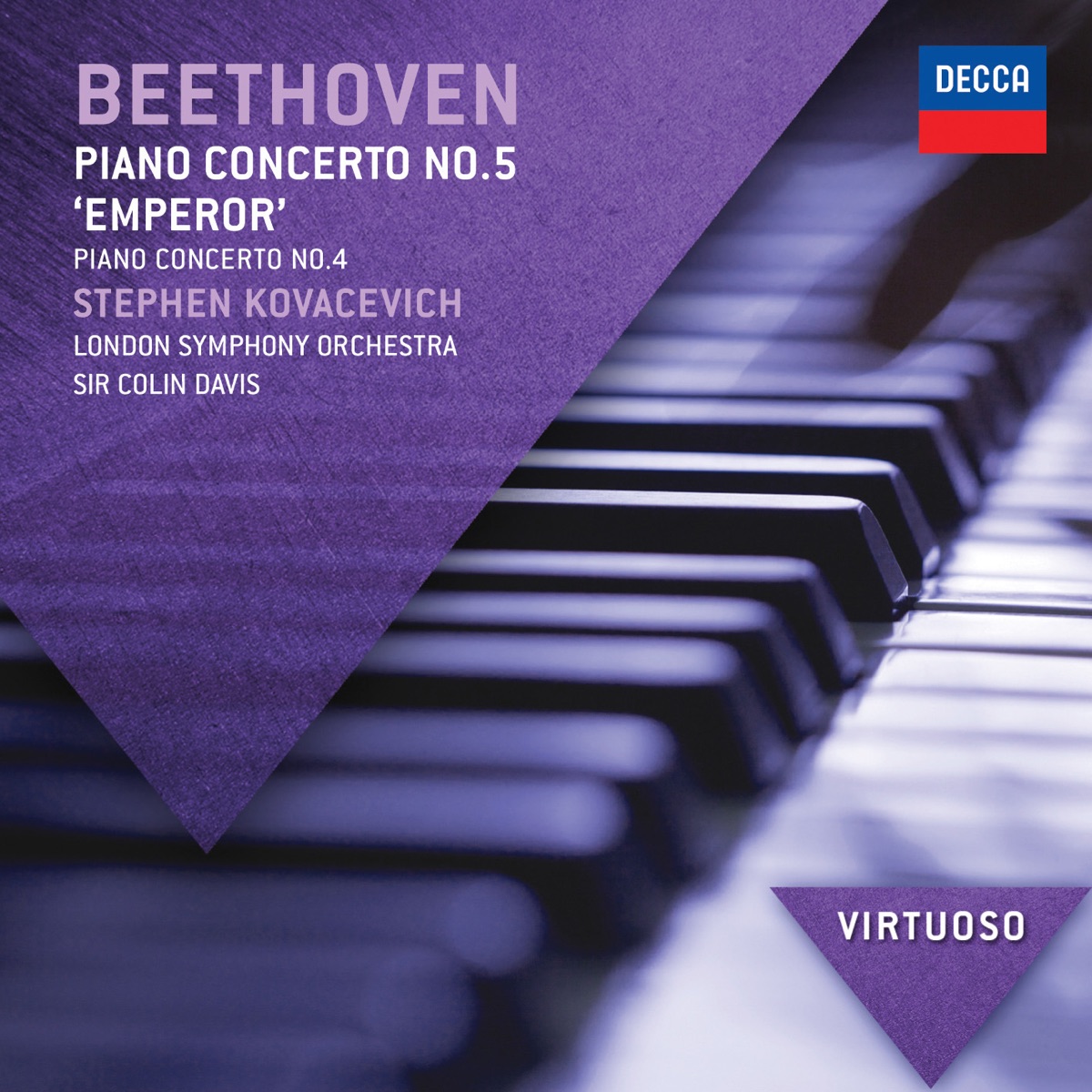 Beethoven: Piano Concerto No. 5 "Emperor" & Piano Concerto No. 4 by Stephen Kovacevich, London Symphony Orchestra & Sir Colin Davis album cover