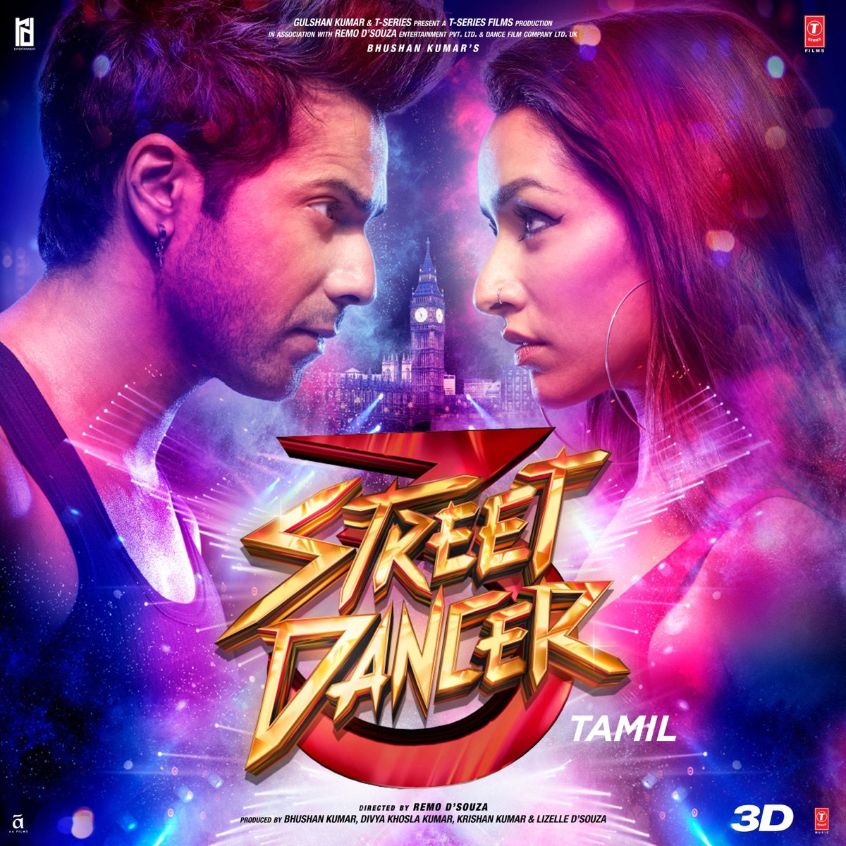 Street Dancer 3D (Original Motion Picture Soundtrack) by Tanishk Bagchi, A.R. Rahman, Badshah, Intense, Sachin-Jigar, Guru Randhawa, Harsh Upadhyay, Shankar Ehsaan Loy, Gurinder Seagal & Garry Sandhu album cover