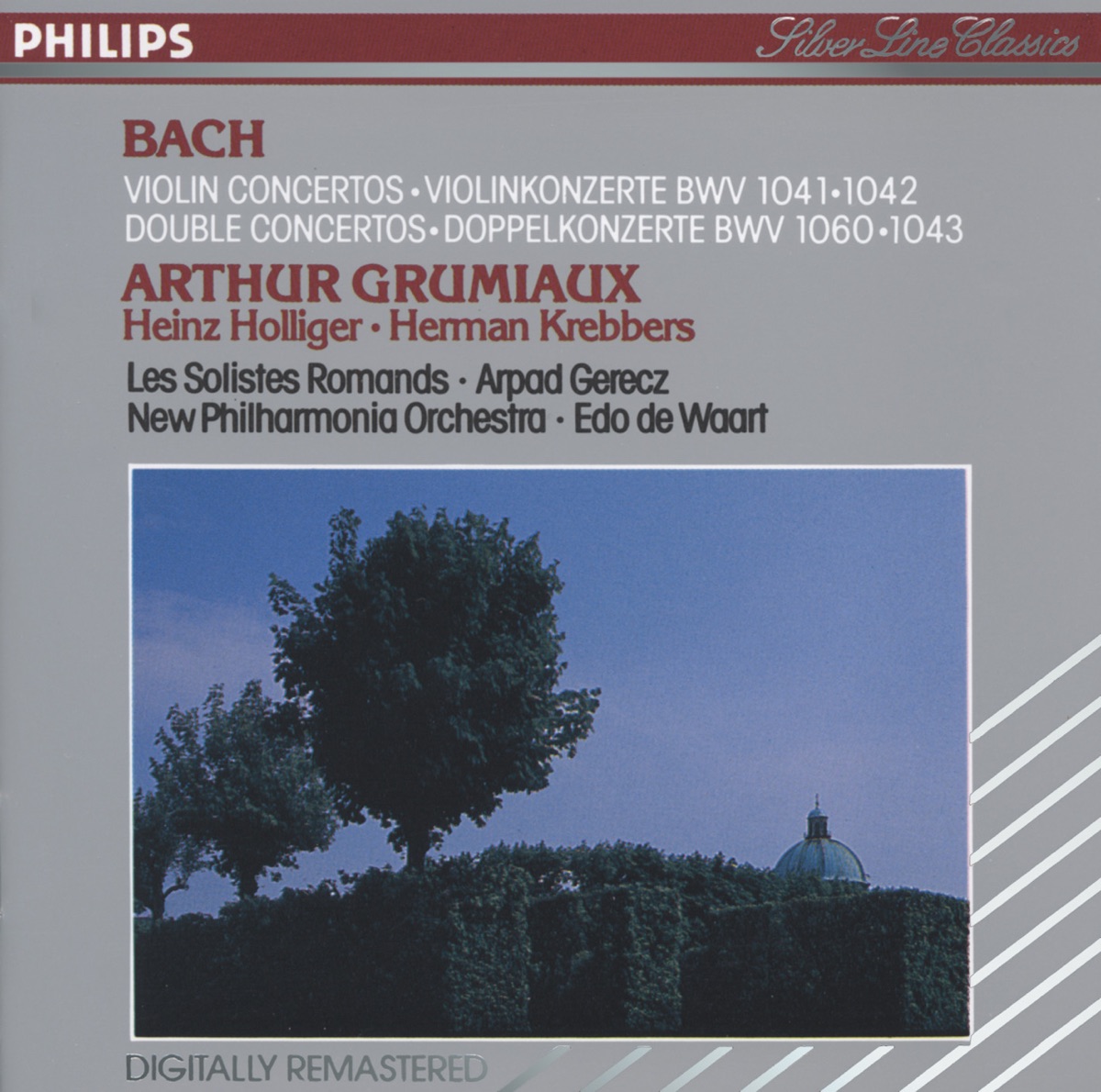 Bach: Violin Concertos - Double Concertos by Arthur Grumiaux, Arpad Gérecz, Edo de Waart, Herman Krebbers, Heinz Holliger, Les Solistes Romands & Philharmonia Orchestra album cover