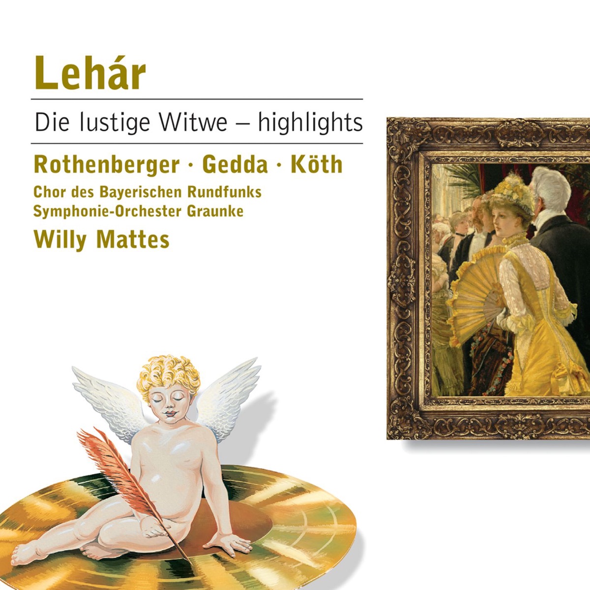 Lehar: Die lustige Witwe - Highlights by Anneliese Rothenberger, Symphonie-Orchester Graunke, Bavarian Radio Chorus, Erika Köth, Nicolai Gedda & Willy Mattes album cover