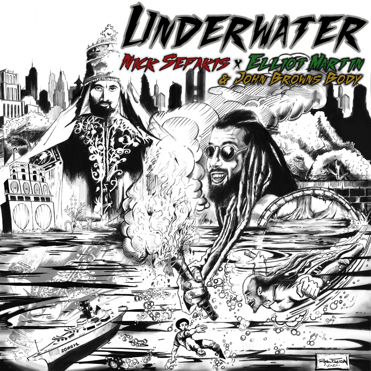 Underwater - Single by Nick Sefakis, Elliot Martin & John Brown's Body album cover