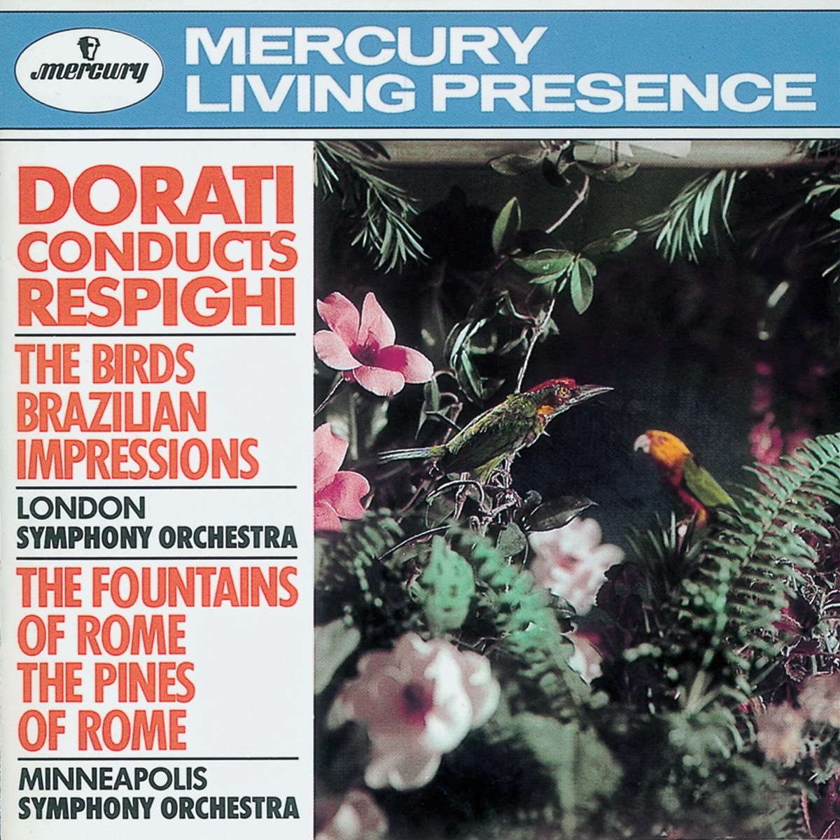 Respighi: The Birds - Fountains of Rome - Pines of Rome Etc. by London Symphony Orchestra, Minneapolis Symphony Orchestra & Antal Doráti album cover
