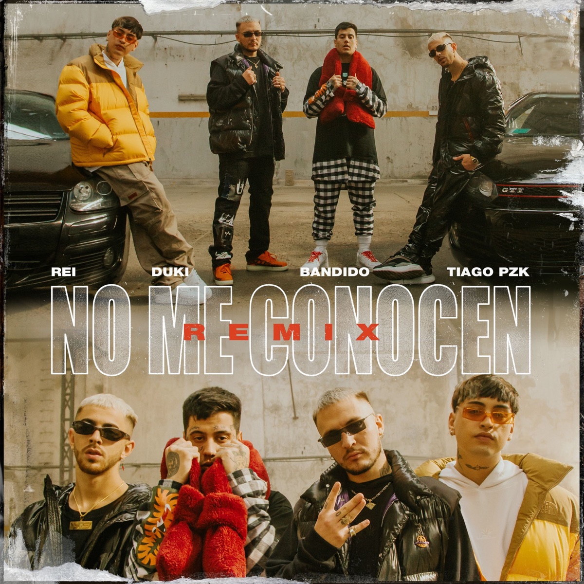 No Me Conocen (Remix) [con Duki, Rei & Tiago PZK] [feat. Tiago pzk] - Single by Bandido, Duki & Rei album cover