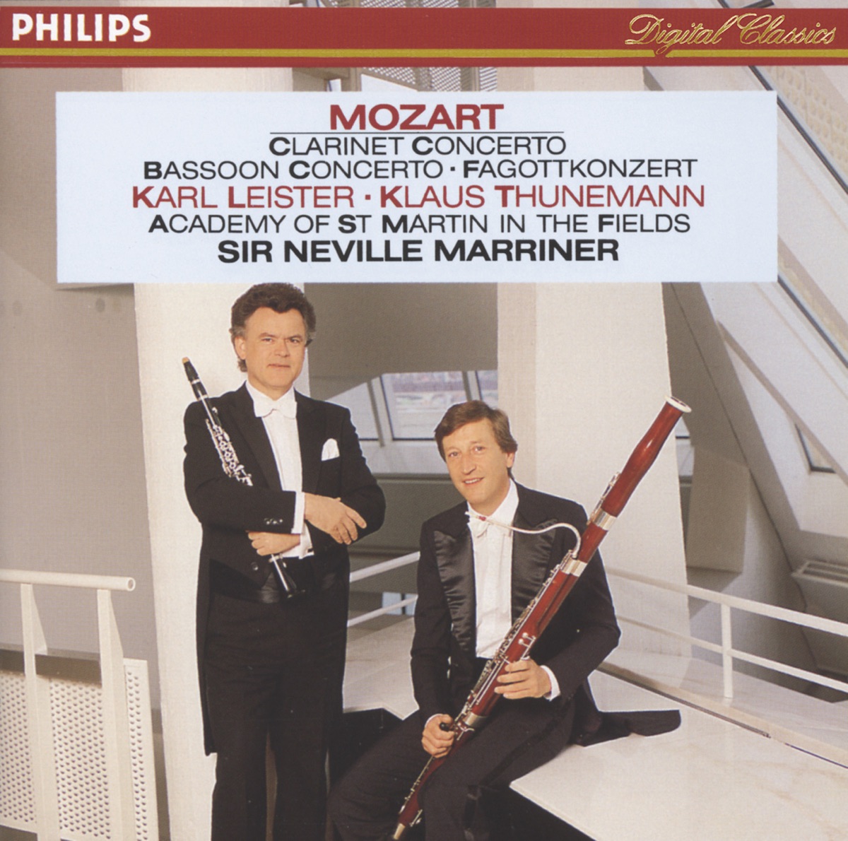 Mozart: Clarinet & Bassoon Concertos by Karl Leister, Academy of St Martin in the Fields, Klaus Thunemann, Neville Marriner & Stephen Orton album cover