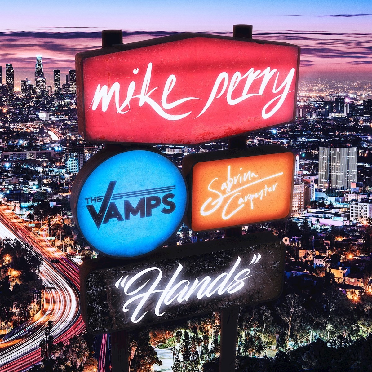 Hands - Single by Mike Perry, The Vamps & Sabrina Carpenter album cover