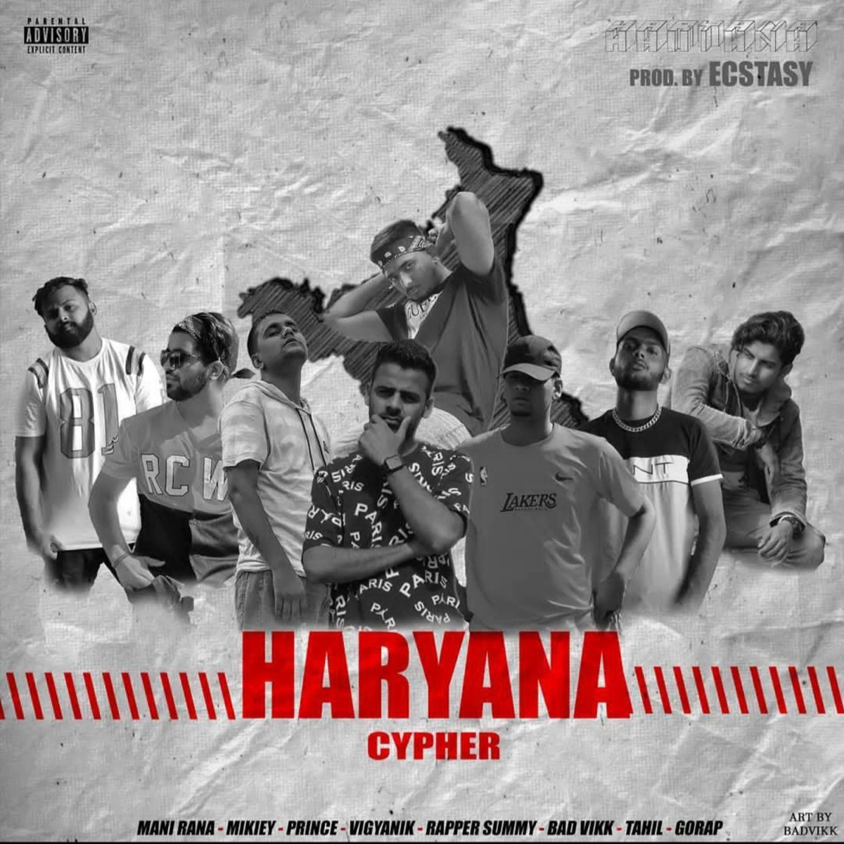 Haryana Cypher (feat. Mani Rana, Summy, Prnce sidhu, Tahil, Bad vikk, Mikiey & Sangam Vigyaanik) - Single by GORAP album cover