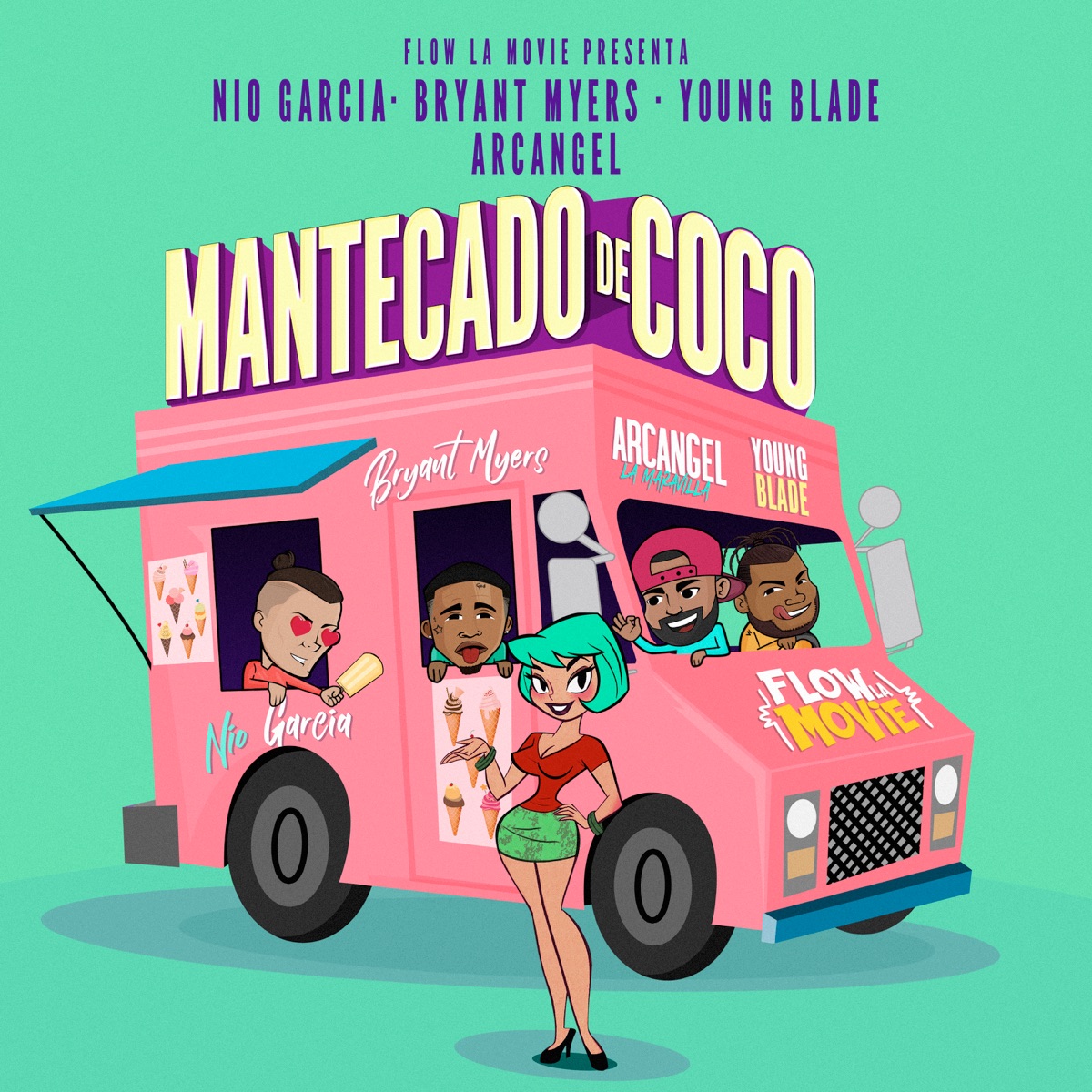 Mantecado de Coco (feat. Bryant Myers) - Single by Nio García, Arcángel & Young Blade album cover