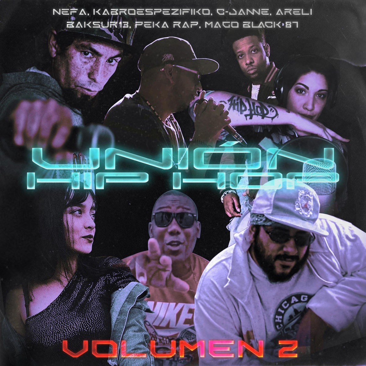 Unión Hip Hop Vol II (feat. Mago Black 87, C-janne, Areli Oficial, Kabro Espezifiko, Baksur13 & Nefa) - Single by Peka Rap album cover