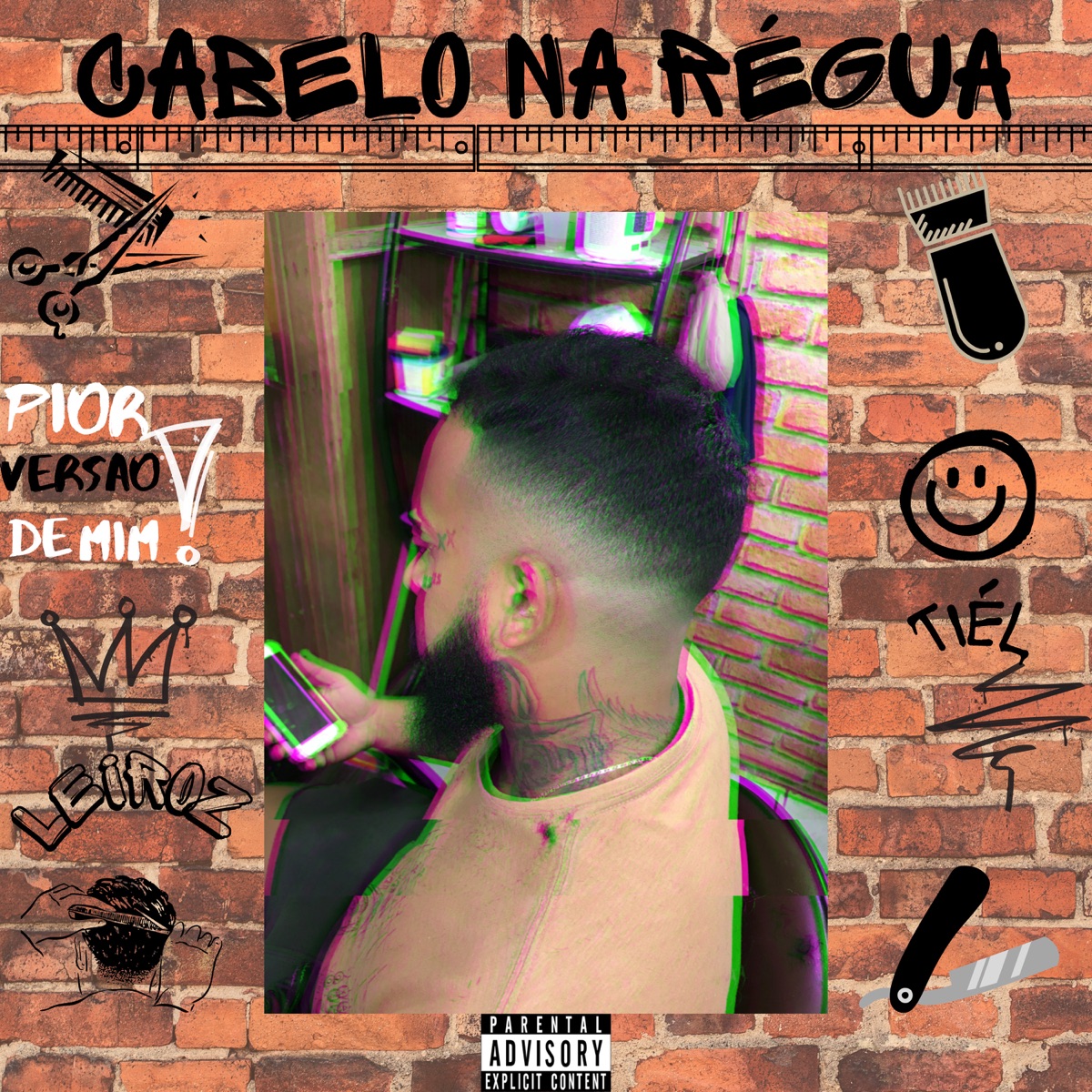 Cabelo na Régua - Single by LEIROZ, Pior Versão de Mim, Tiél & VTnoBeat album cover