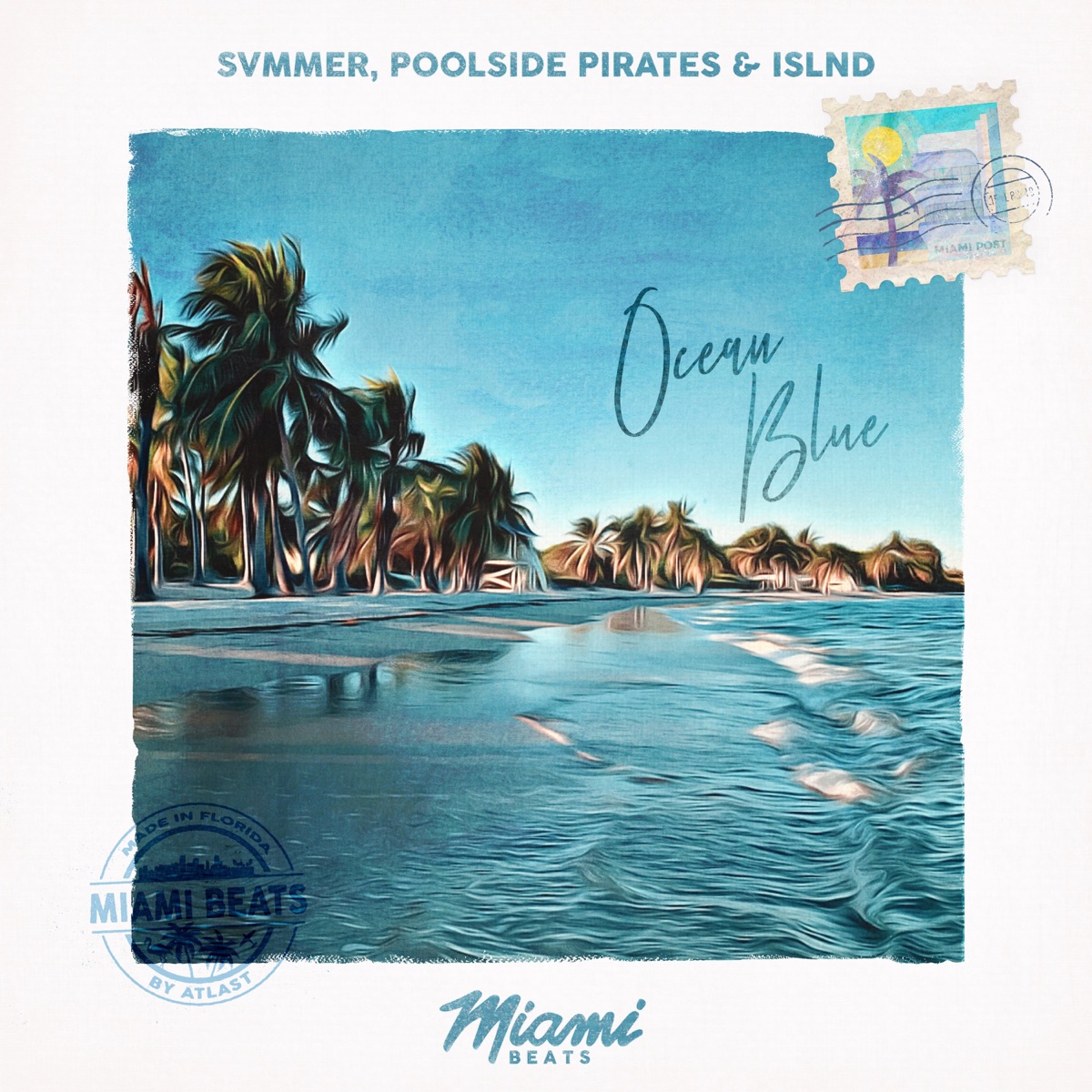 Ocean Blue - Single by summer sax, Poolside Pirates & ISLND album cover