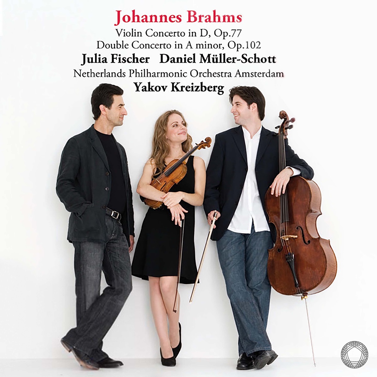 Brahms: Violin Concerto & Double Concerto by Julia Fischer, Yakov Kreizberg & Netherlands Philharmonic Orchestra album cover