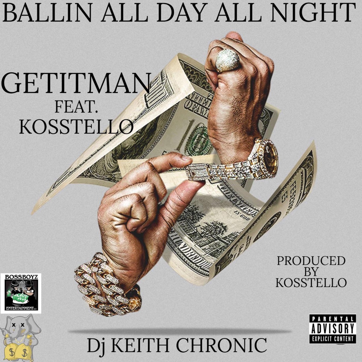 BALLIN ALL DAY ALL NIGHT (feat. GETITMAN & KOSSTELLO) - Single by DJ KEITH CHRONIC album cover