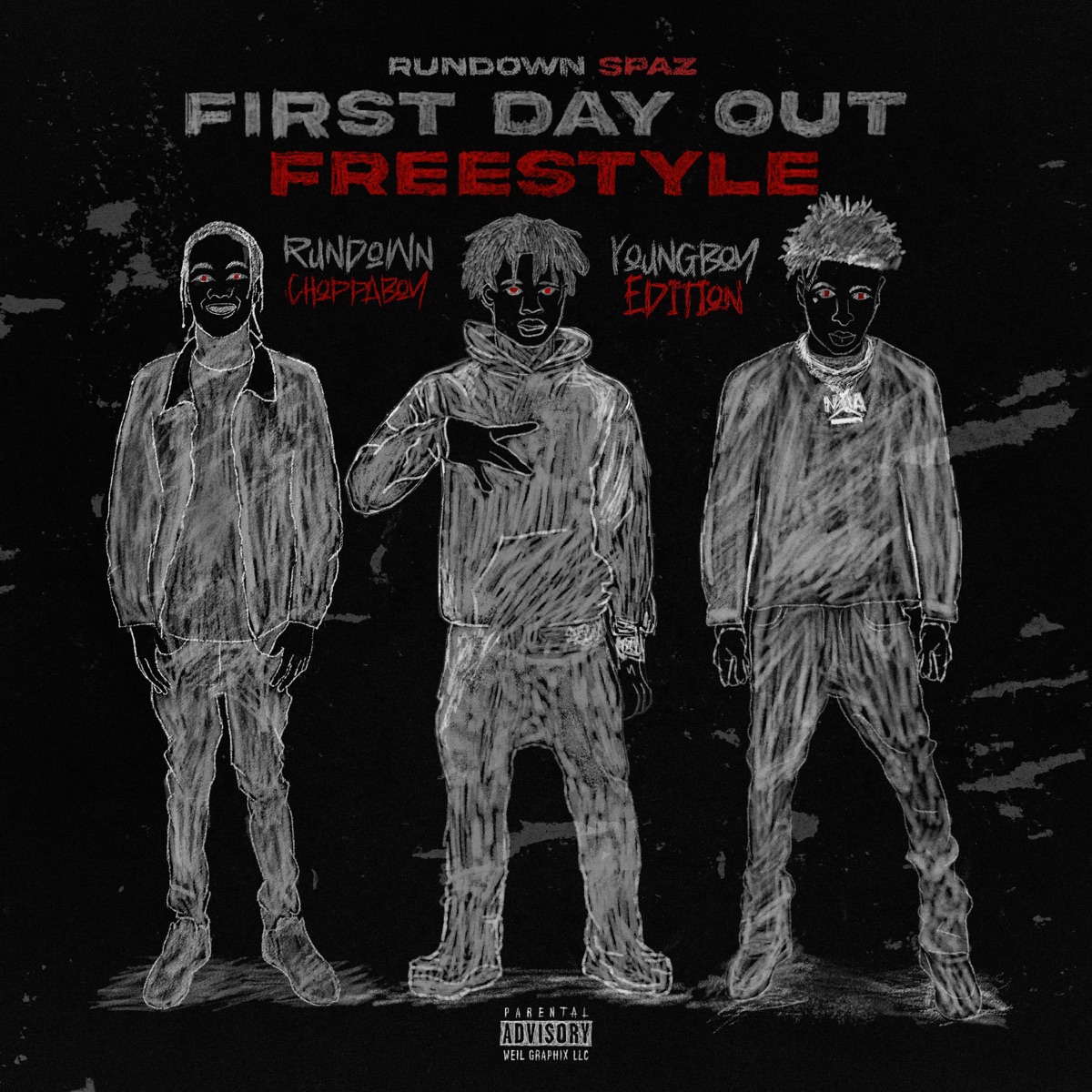 First Day Out (Freestyle) [Youngboy Edition] [feat. YoungBoy Never Broke Again] - Single by Rundown Spaz & Rundown Choppaboy album cover artwork
