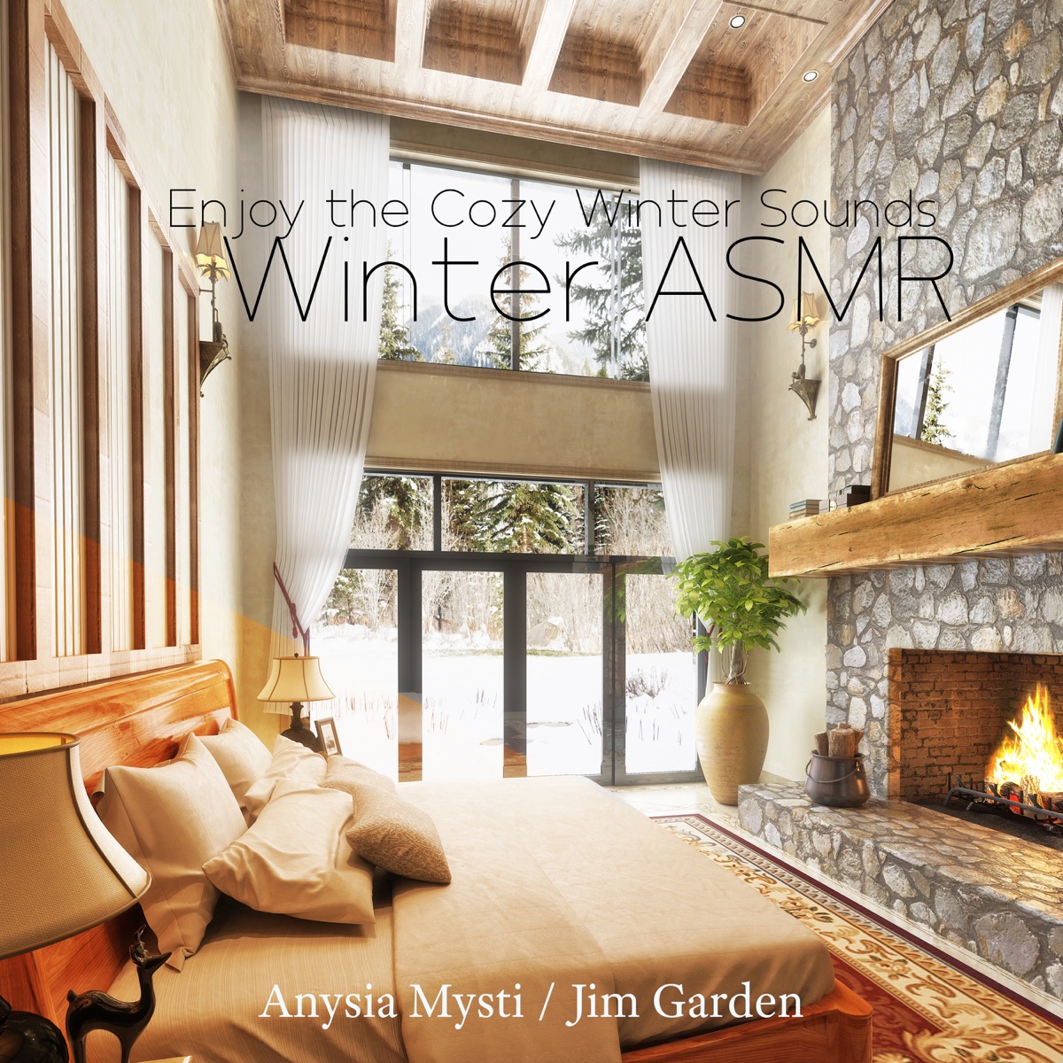 Enjoy the Cozy Winter Sounds: Winter ASMR (Lovely Winter Mood, Blizzard, Winter Wind, Falling Snow ASMR, Fireplace, Crackling Fire, Antarctic Winter, Soft White Snow) by Anysia Mysti & Jim Garden album cover