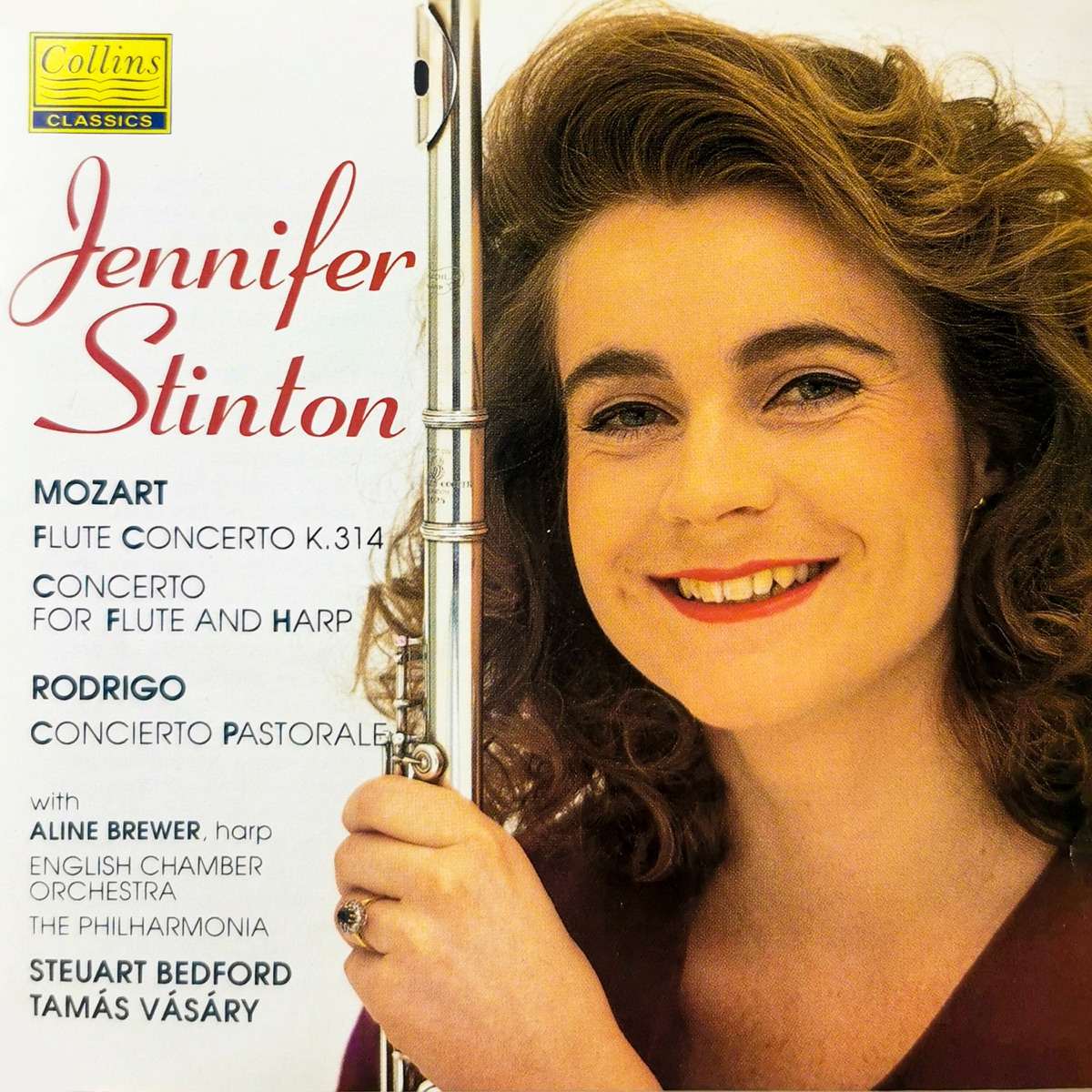 Mozart: Concerto for Flute & Concerto for Flute and Harp - Rodrigo: Concierto Pastorale by Jennifer Stinton, Tamás Vásáry & Philharmonia Orchestra album cover