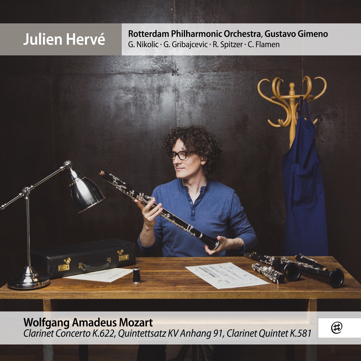 Mozart: Clarinet Concerto, Clarinet Quintet & Quintettsatz, K.Anh.91 by Julien Hervé, Céline Flamen, Goran Gribajcevic, Gustavo Gimeno, Roman Spitzer & Rotterdam Philharmonic Orchestra album cover