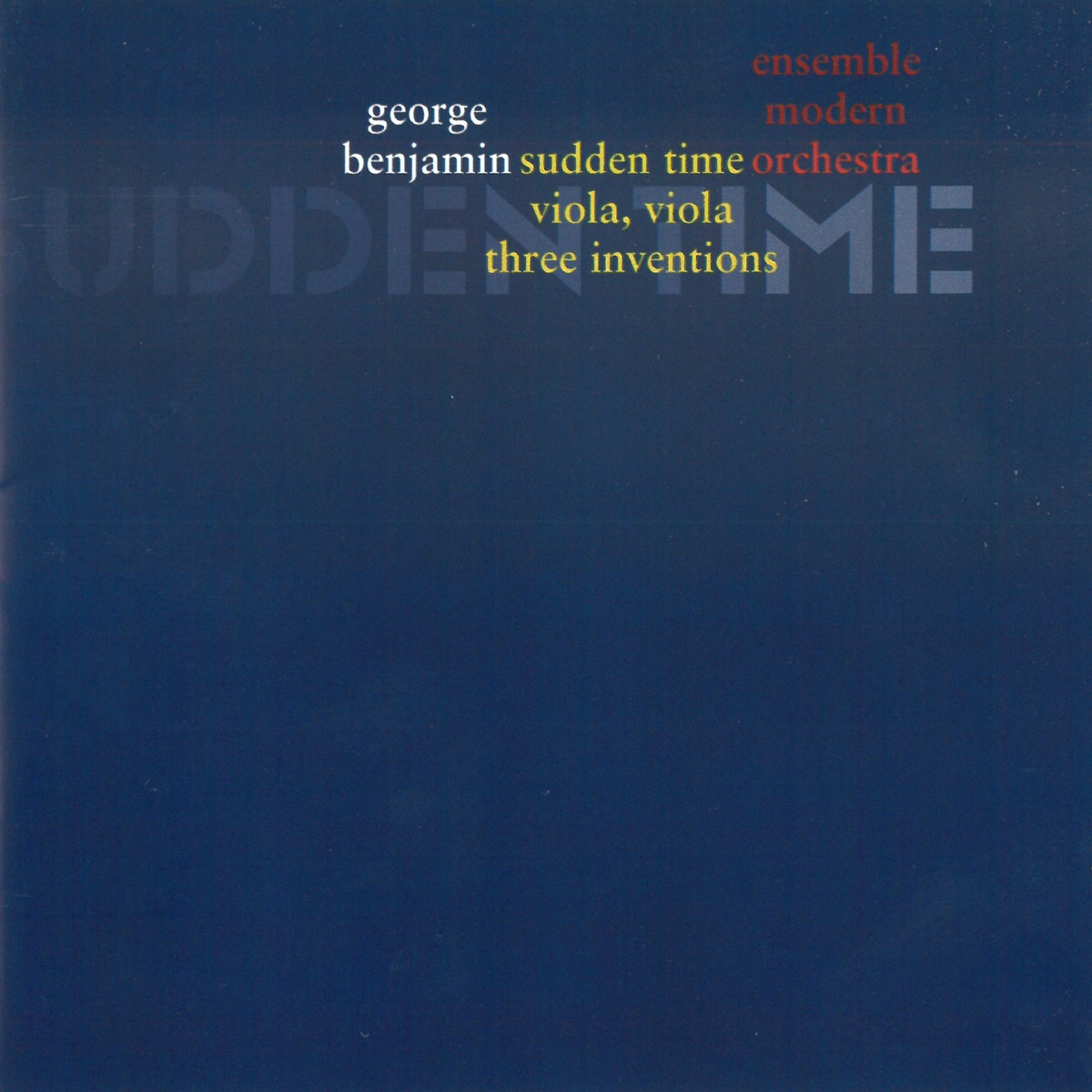 George Benjamin: Sudden Time (Live) by Susan Knight, Geneviève Strosser, Ensemble Modern Orchestra & George Benjamin album cover