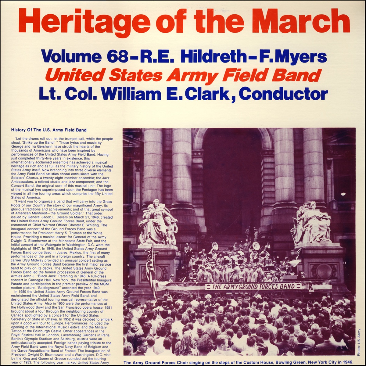 Heritage of the March, Vol. 68: The Music of Hildreth and Myers by The United States Army Field Band album cover