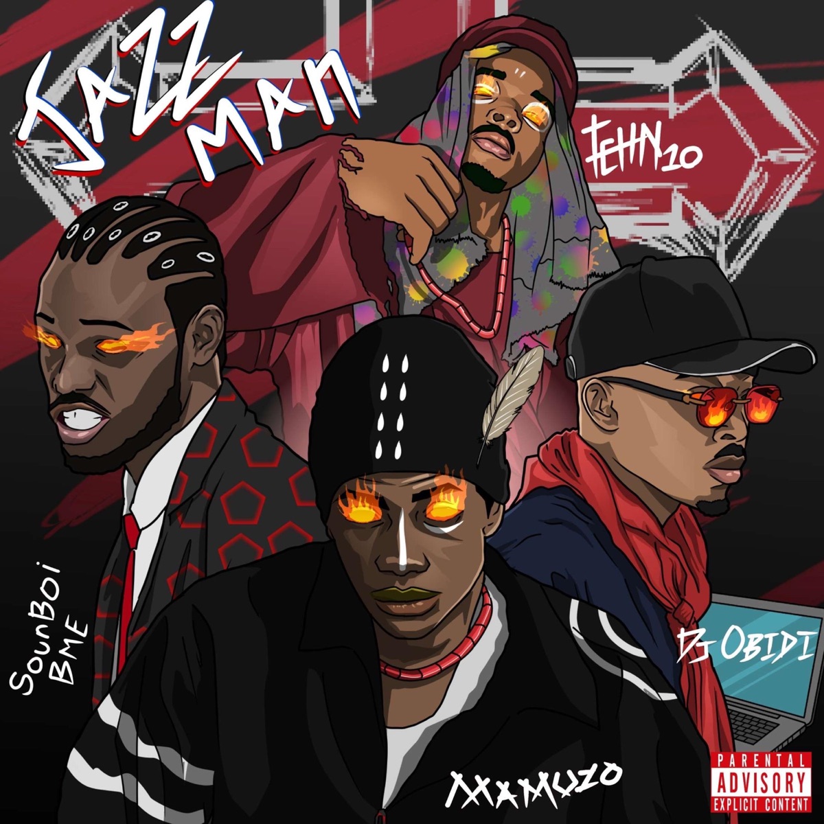 JAZZMAN (feat. Tehn10, Soundboi Bme & Davibegad djobidi) - Single by Mamuzo album cover