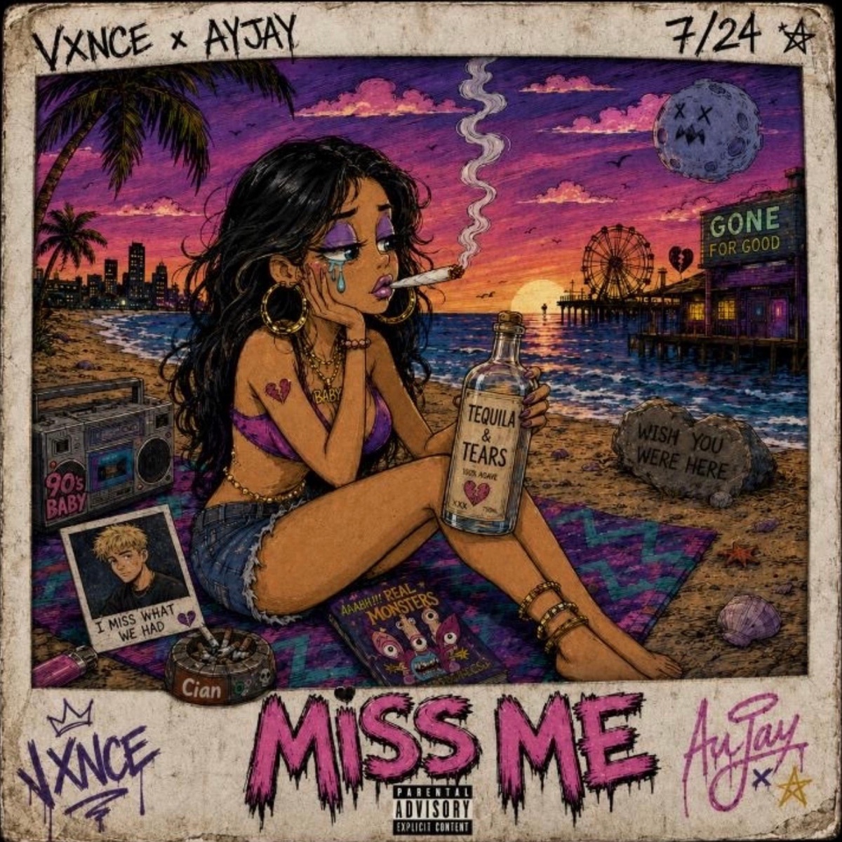 Miss Me (feat. AyJay) - Single by VXNCE album cover