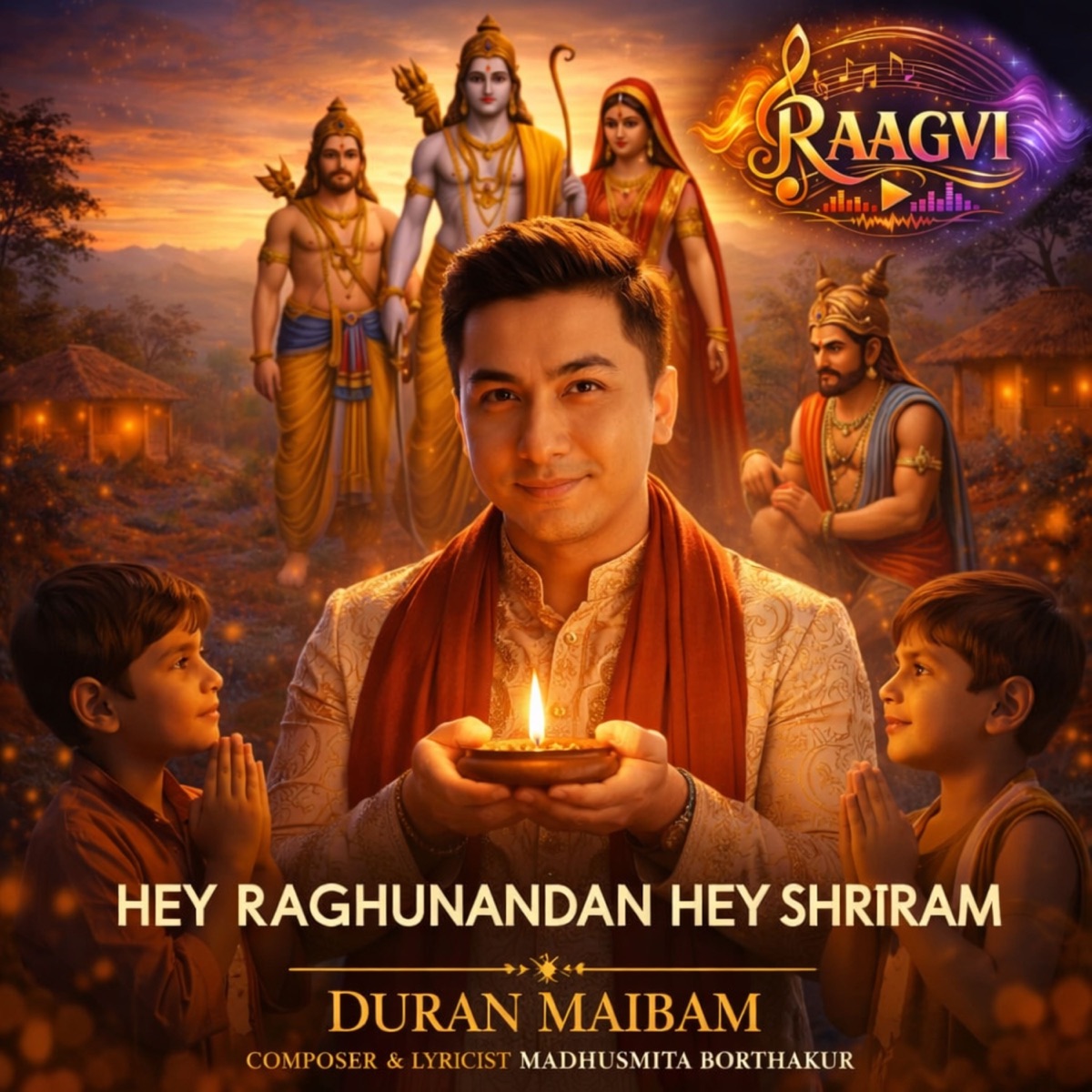 Hey Raghunandan Hey Shriram (Male Vocals) - Single by Duran Maibam, Madhusmita Borthakur & Manash Borthakur album cover