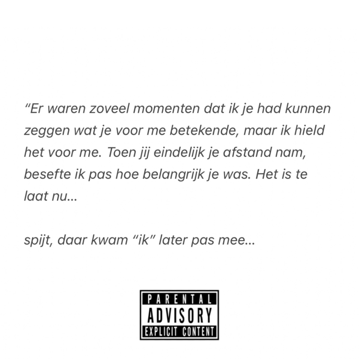 spijt, daar kom je later pas mee - Single by Nino Hills album cover