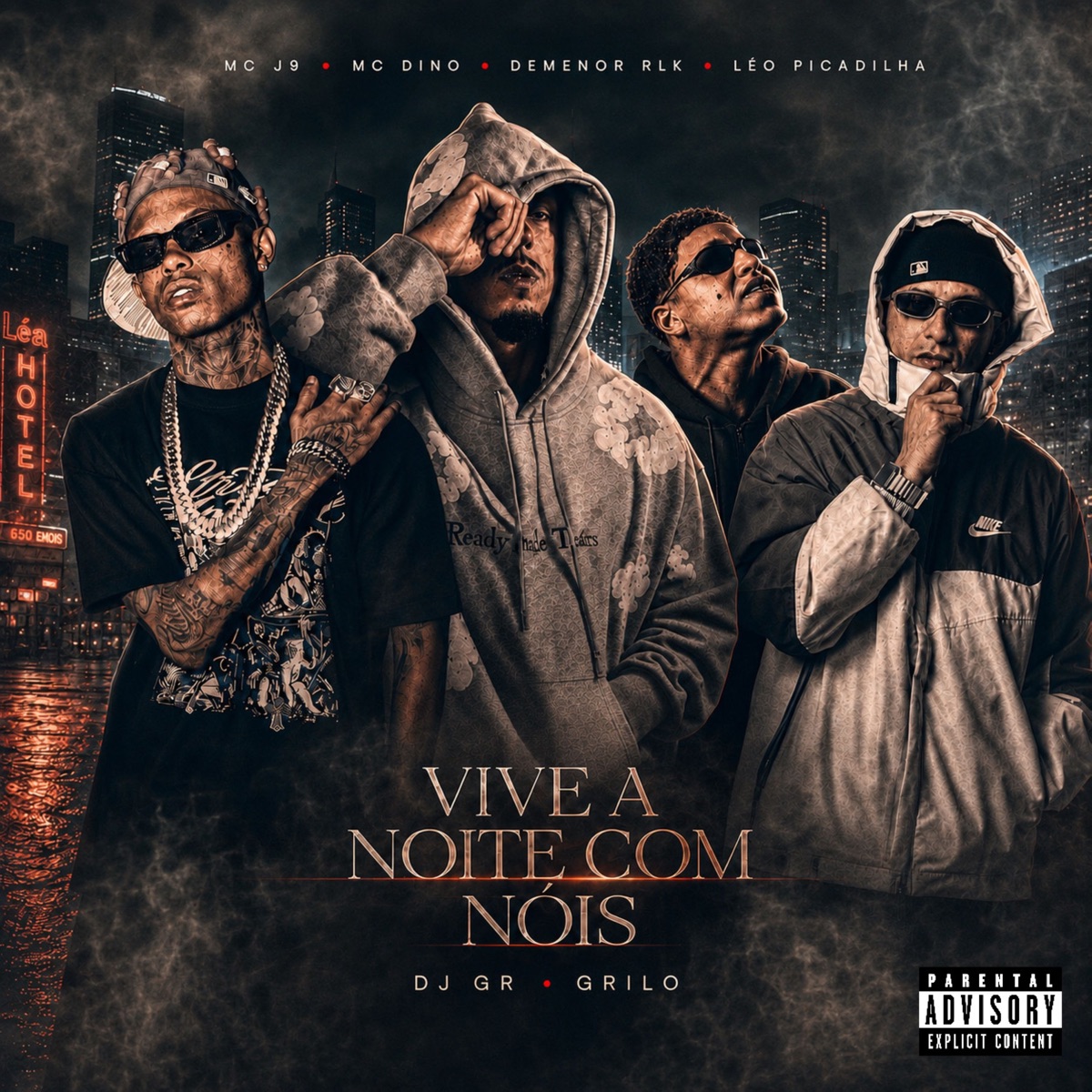 VIVE A NOITE COM NÓIS (feat. DJ GR & Grilo) - Single by Mc J9, MC Dino, Mc Demenor RLK & Léo Picadilha album cover
