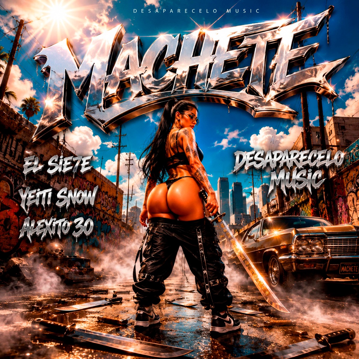 Machete - Single by El Sie7e, TOLO DESAPARECELO, Alexito 30 & Yeiti Snow album cover