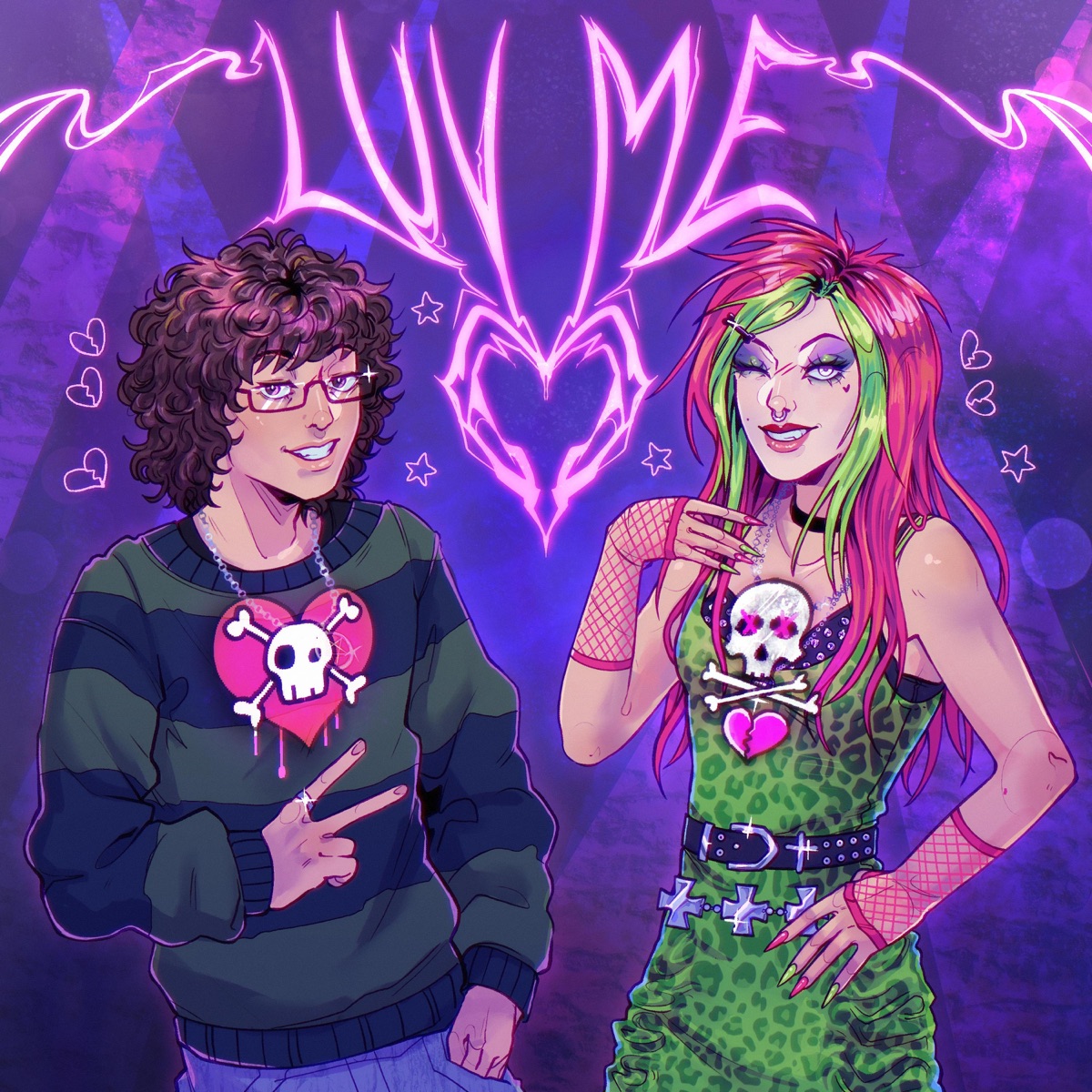 LUV ME - Single by Vyzer & 6arelyhuman album cover