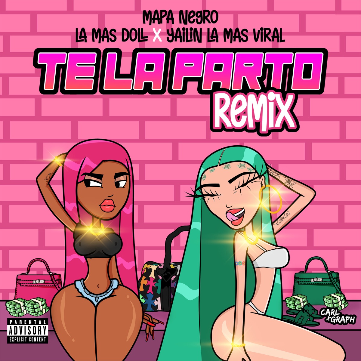 Te la Parto (Remix) - Single by La Mas Doll, Yailin la Mas Viral & Mapa Negro album cover