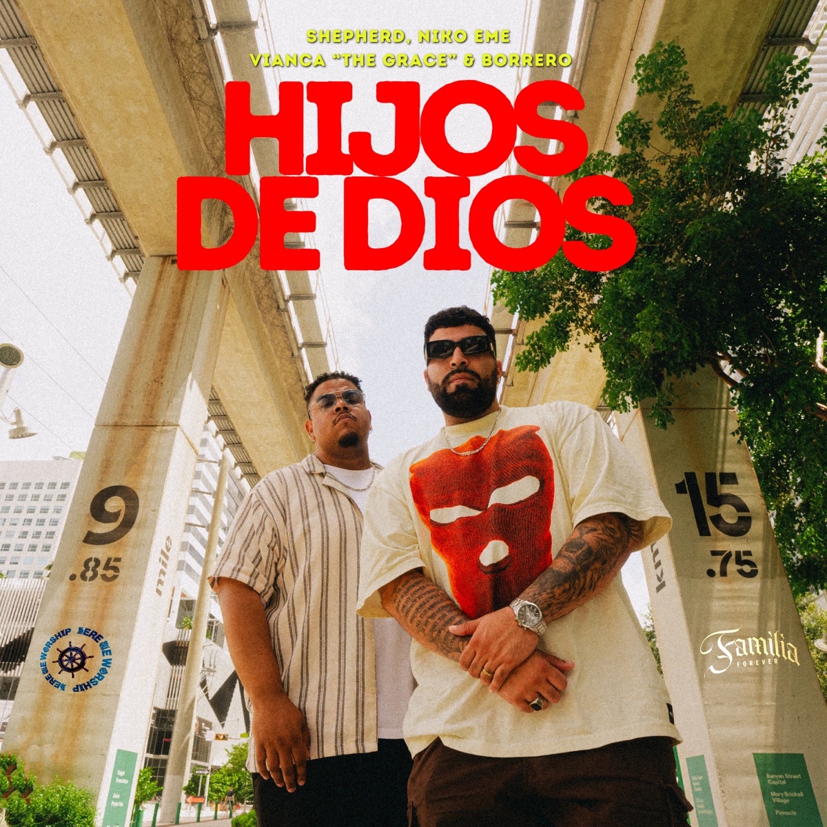 HIJOS DE DIOS (feat. Borrero) - Single by Shepherd, Niko Eme & Vianca "The Grace" album cover