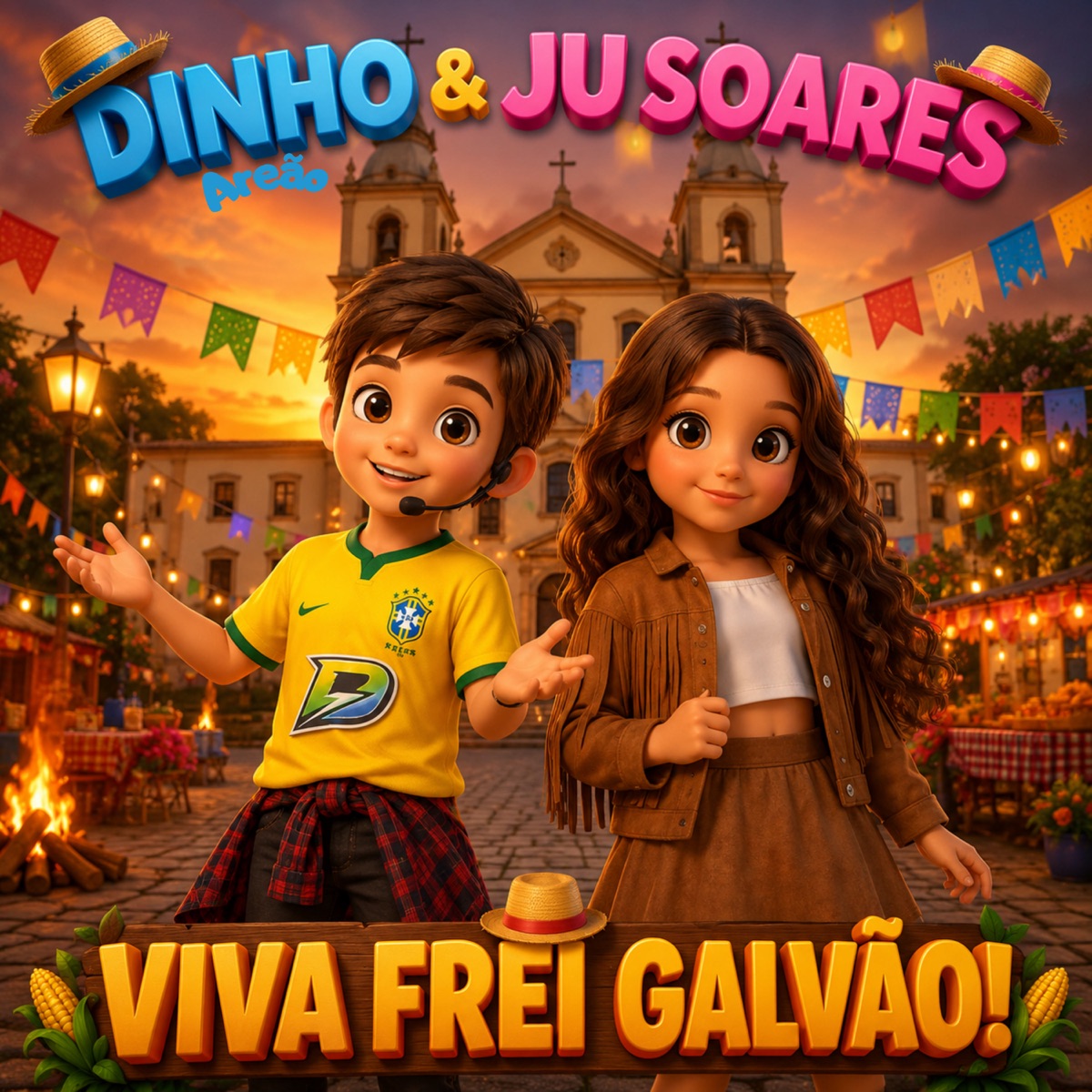 Viva Frei Galvão - Single by Dinho Areão & Ju Soares album cover