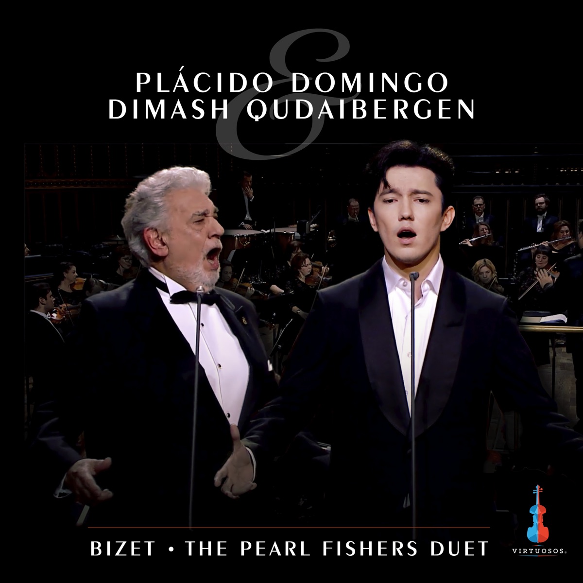 Bizet: Les pêcheurs de perles, Act I: Au fond du Temple Saint (Live at Liszt Ferenc Academy of Music, Budapest, 2023) - Single by Plácido Domingo, Dimash Qudaibergen, Tibor Boganyi & Pannon Philharmonic Orchestra album cover