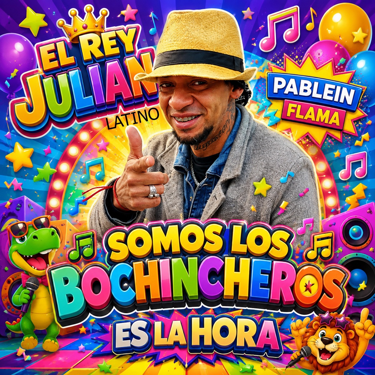 Somos los bochincheros / Es la hora - Single by Flama, el rey julian latino & Pablein album cover