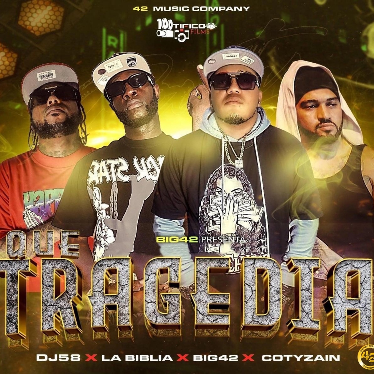 QUE TRAGEDIA - Single by BIG42, La Biblia, DJ58 & COTYZAIN album cover