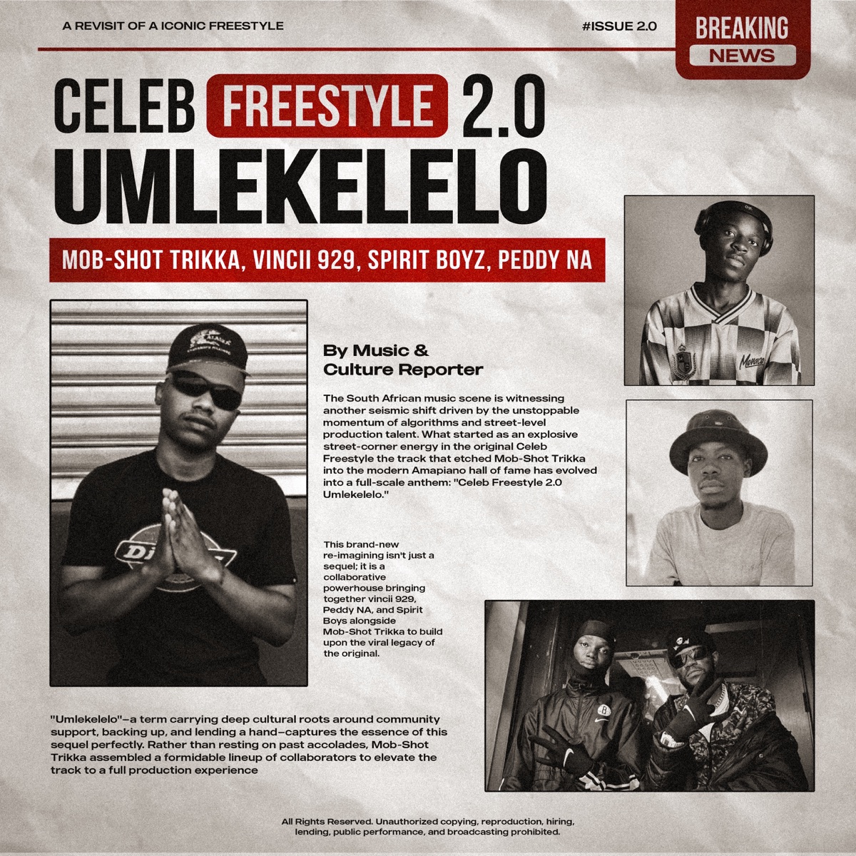 Celeb Freestyle 2.0 (Umlekelelo) [Remix] - Single by Mob-Shot Trikka, vincii 929, Peddy NA & Spirit-Boyz album cover