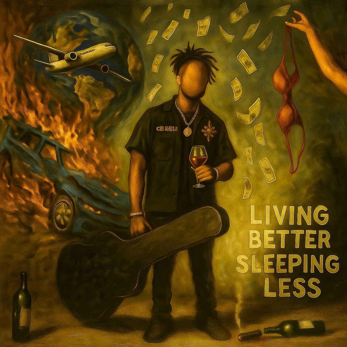 Living Better Sleeping Less by Riley Mobz album cover