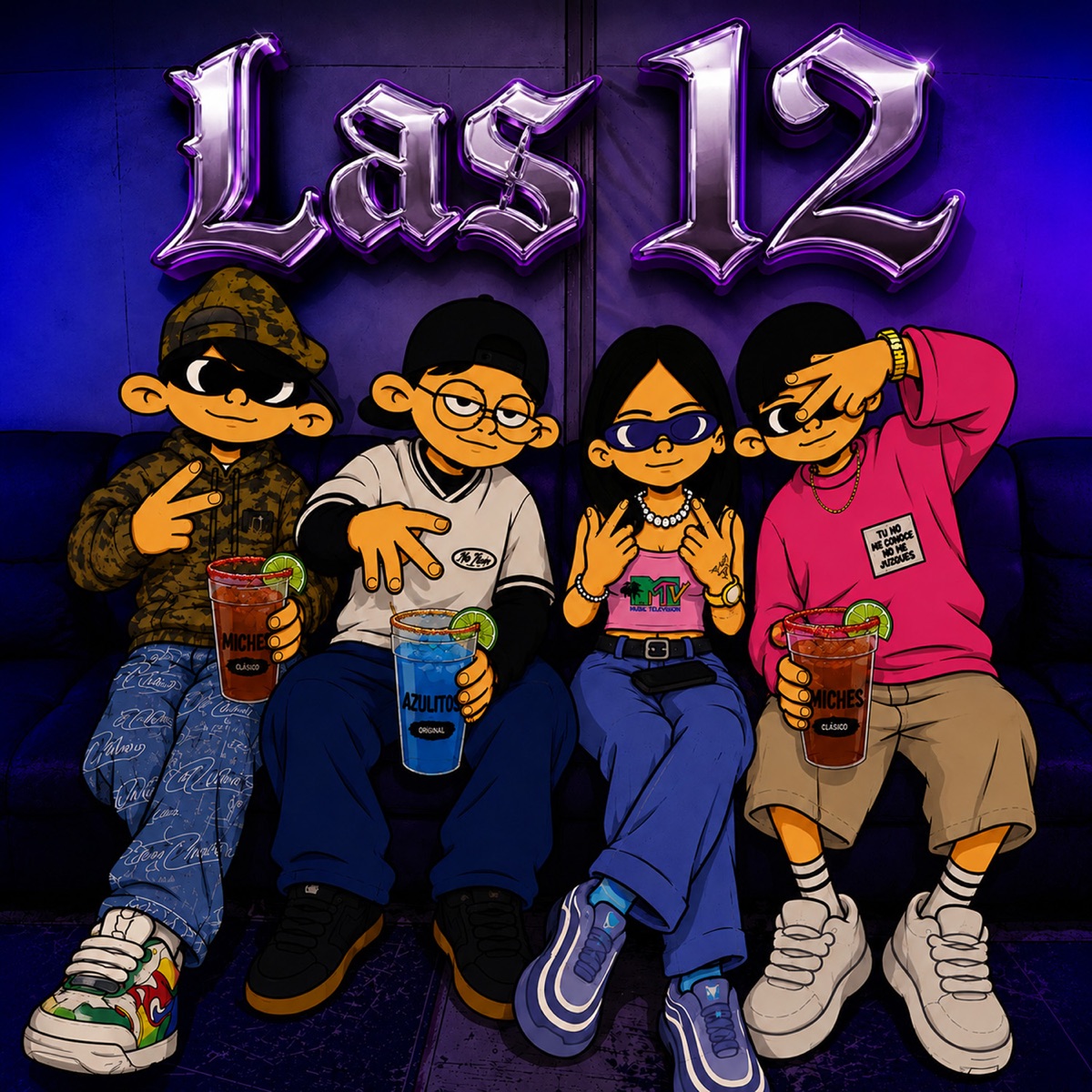 Las 12 (feat. NUMB ASTRAL & B Feelings) - Single by Numb strl, FerDKG, Free Vega & G Rovelo album cover