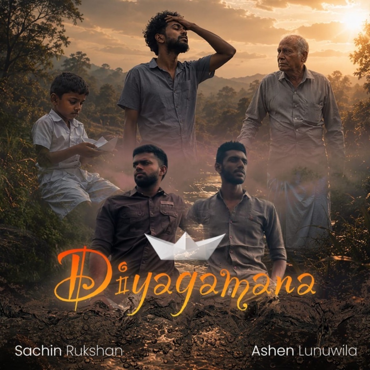 Diyagamana - Single by Samitha Wijethunga, Sachin Rukshan & Ashen Lunuwila album cover