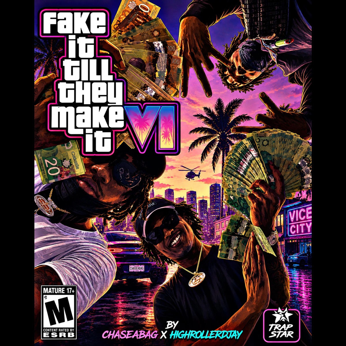 fake it till they make it (feat. HighRollerDJay) - Single by chaseabag album cover
