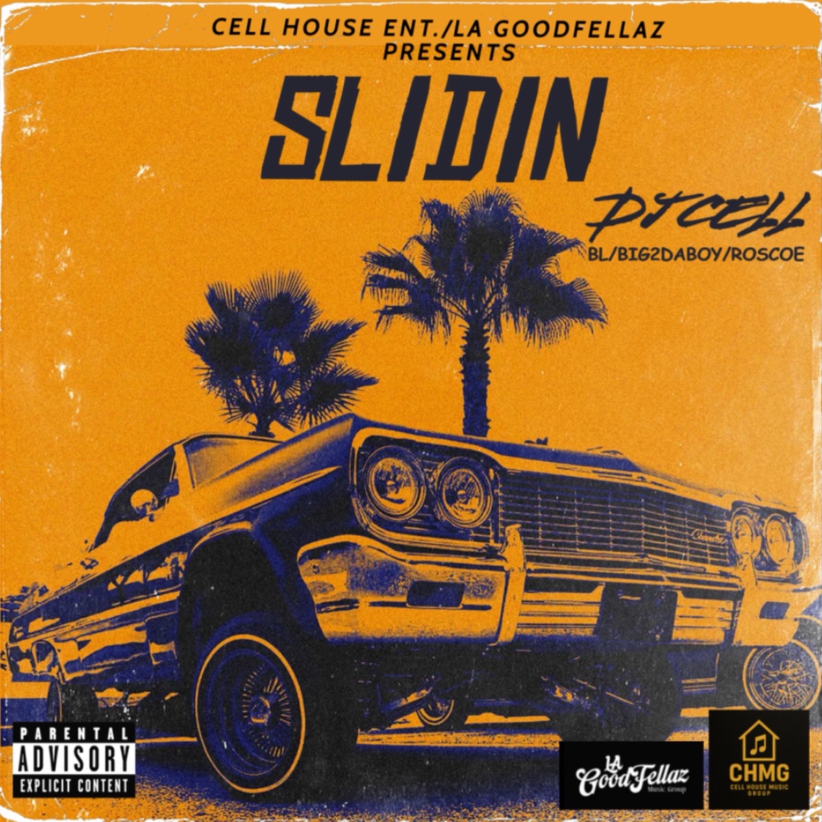SLIDIN (feat. Roscoe David Brown & BL & Big2daboy) [Dirty] - Single by DJ Cell album cover