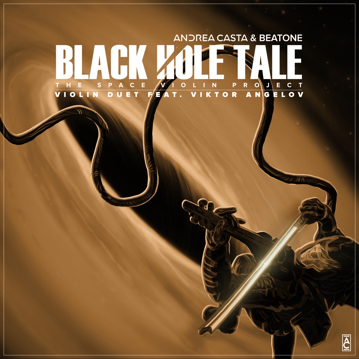Black Hole Tale. the Space Violin Project (Violin Duet Feat. Viktor Angelov) - Single by Andrea Casta & Beatone album cover