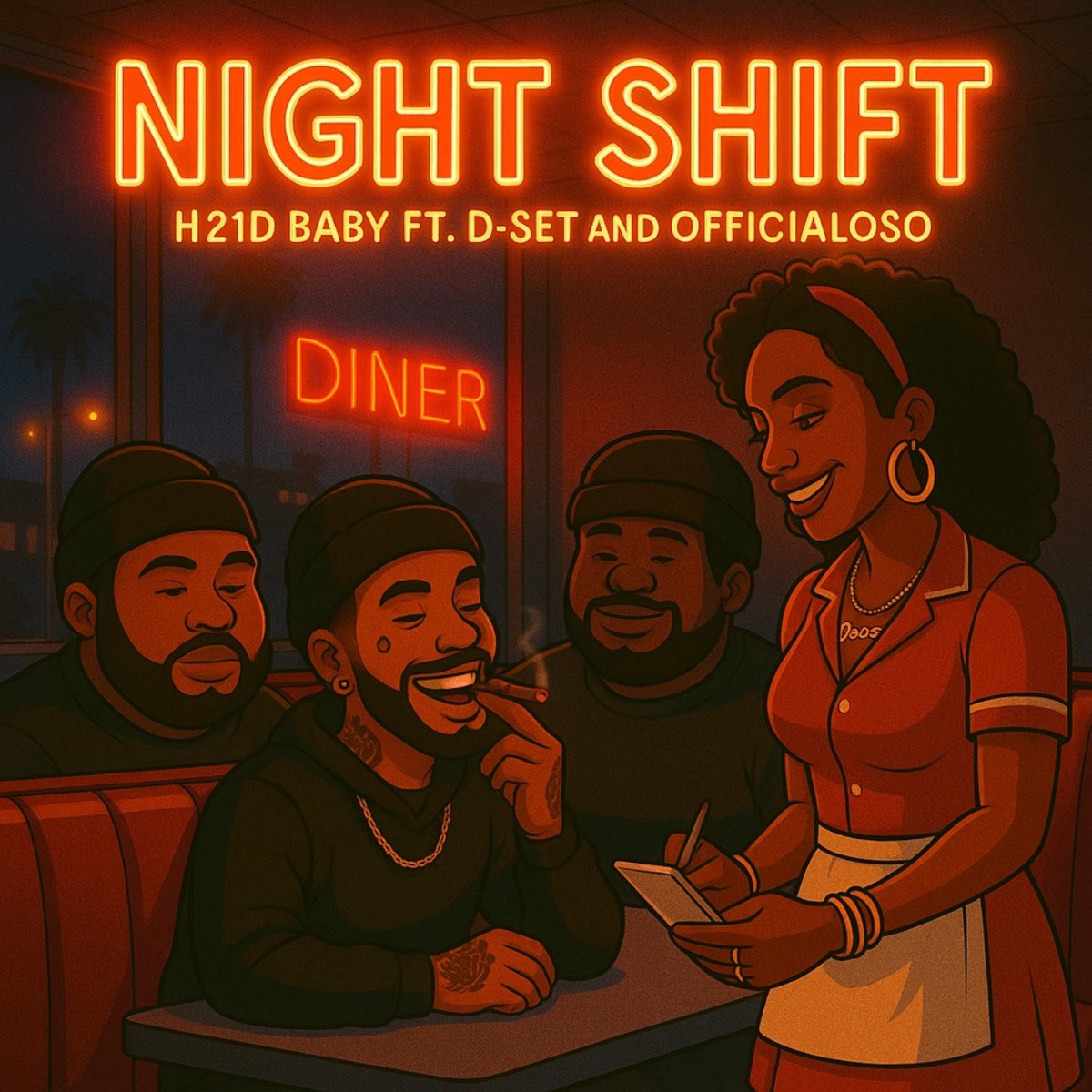 Night Shift (feat. TheOfficialOso & D-Set) - Single by H21D Baby album cover