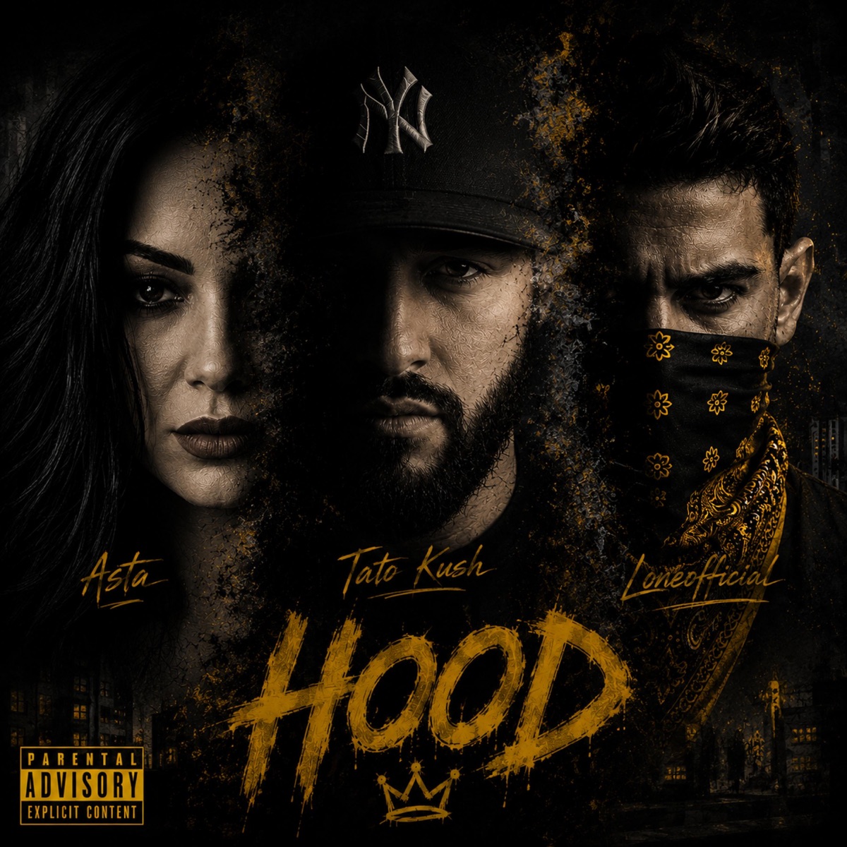 HOOD (feat. Tato Kush & Asta) - Single by Loňeofficial album cover
