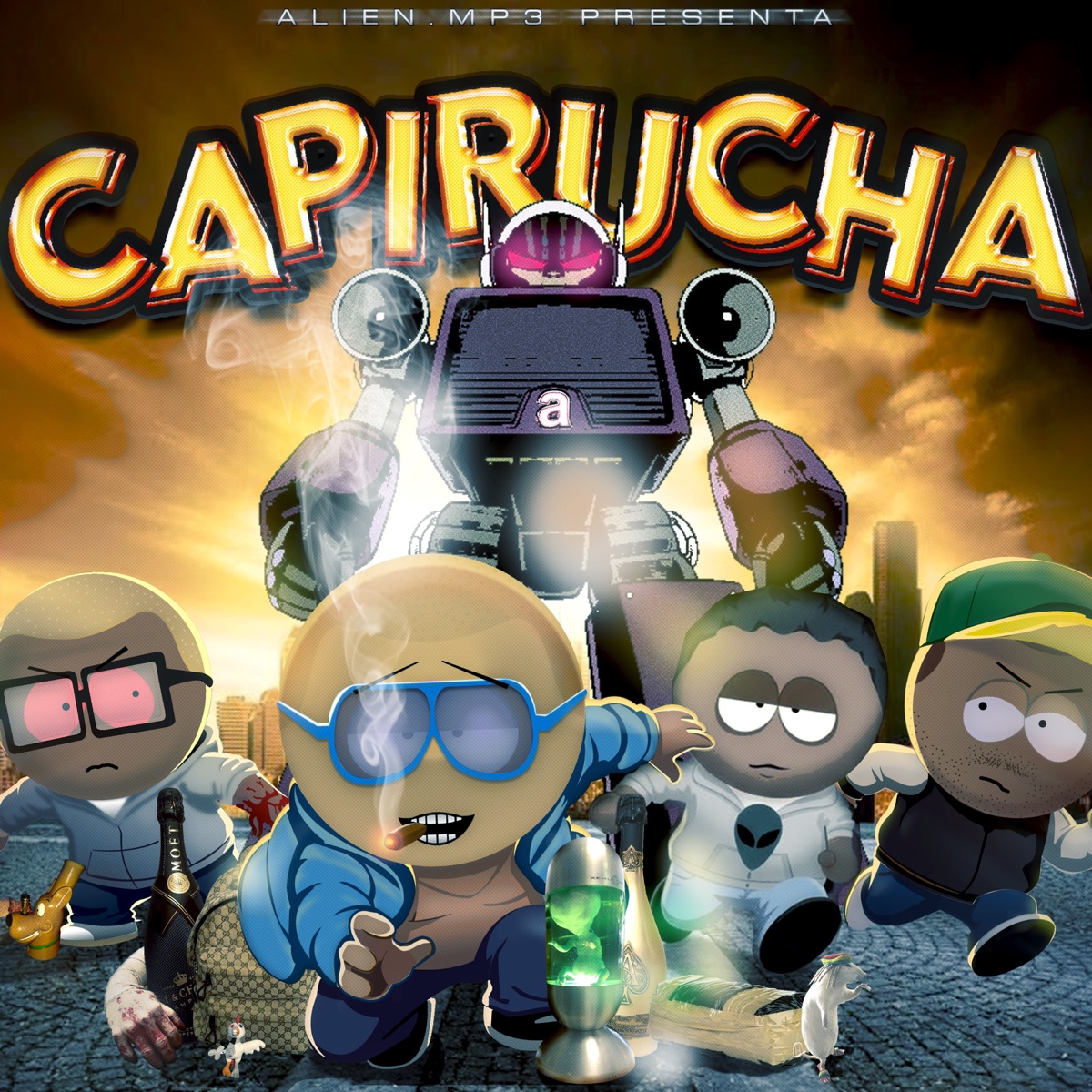 CAPIRUCHA - Single by Onemillionkisses, Freddy Moreno, GlobalBoy Da Glowop & GoldenVato album cover