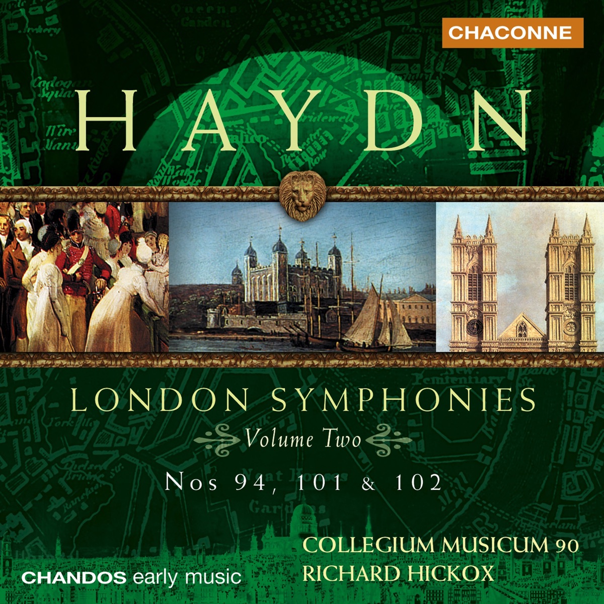 Haydn: Symphony No. 94 "Surprise", Symphony No. 102, Symphony 101 "the Clock" (London Symphonies, Vol. 2) by Collegium Musicum 90 & Richard Hickox album cover